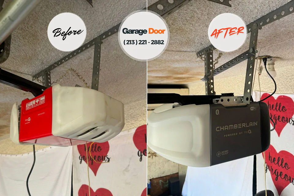 Before and after: garage door repair Ware Shoals, SC